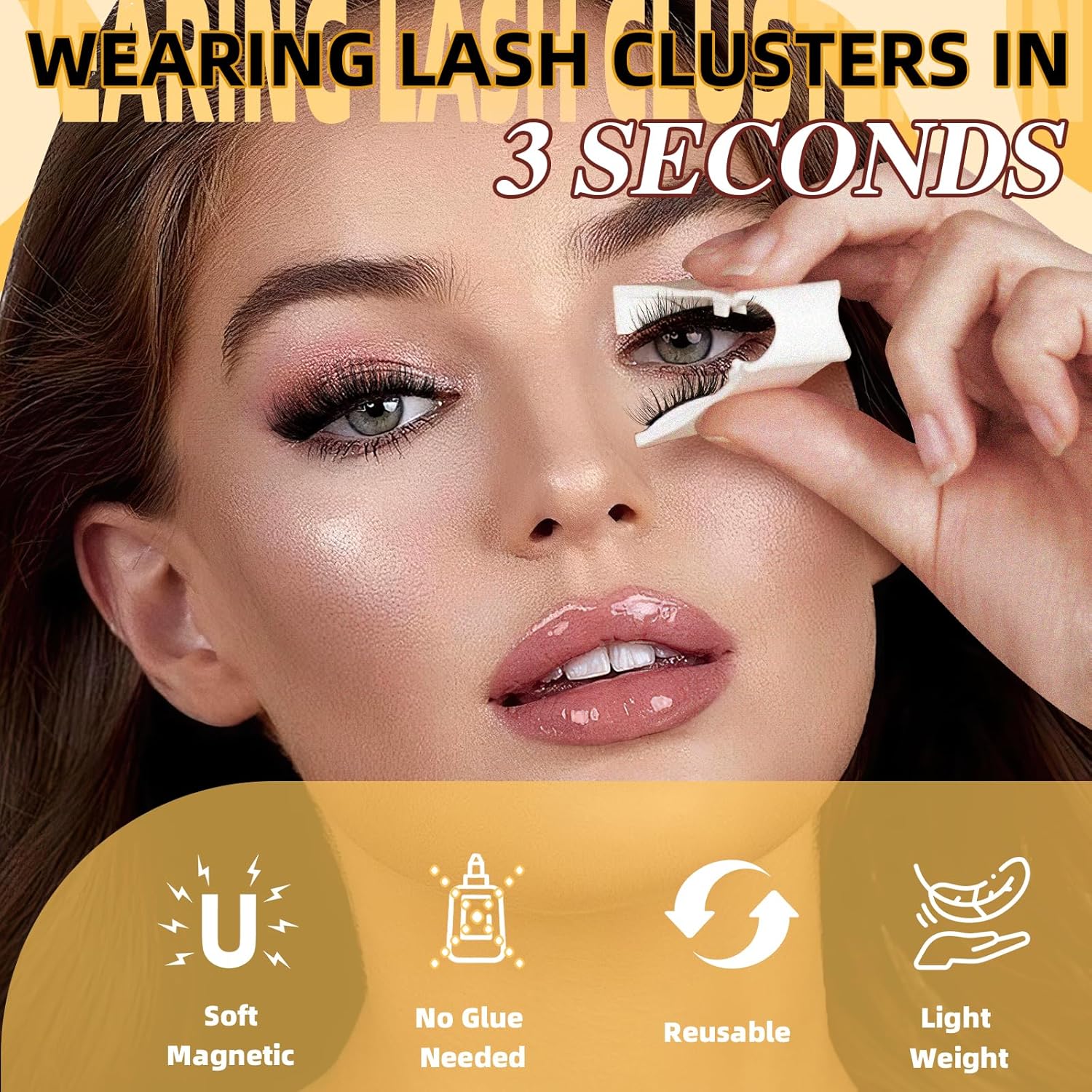 Last Day 49% OFF - Reusable Premium Self-Adhesive Eyelashes | Easy, Quick, Safe!